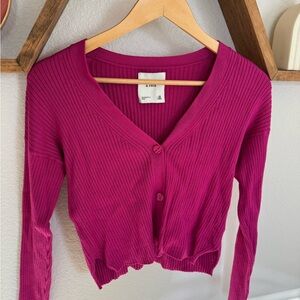 Abercrombie & Fitch Women's Pink Cardigan Sweater